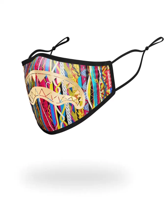 1994 GOLD METALLIC SHARK POLYESTER FACE MASK 1994 GOLD METALLIC SHARK POLYESTER FACE MASK