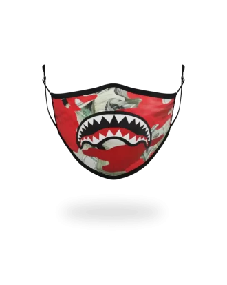 ADULT MONEY CAMO (RED) FORM-FITTING FACE MASK