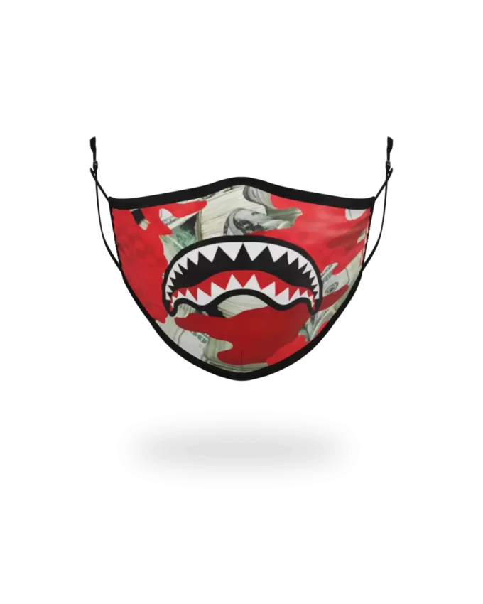 ADULT MONEY CAMO (RED) FORM-FITTING FACE MASK ADULT MONEY CAMO (RED) FORM-FITTING FACE MASK