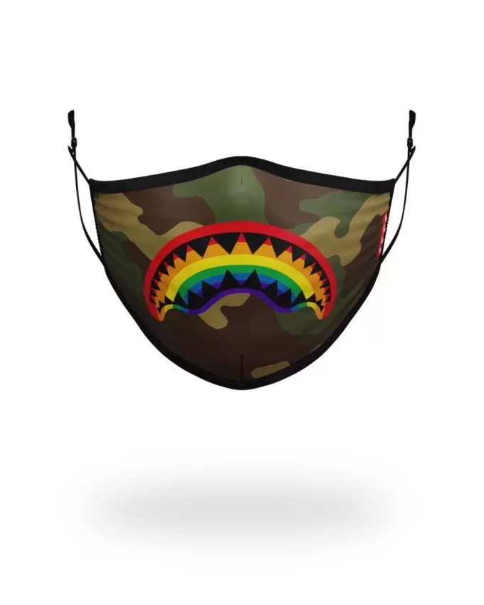 ADULT RAINBOW SHARK FORM FITTING FACE MASK ADULT RAINBOW SHARK FORM FITTING FACE MASK