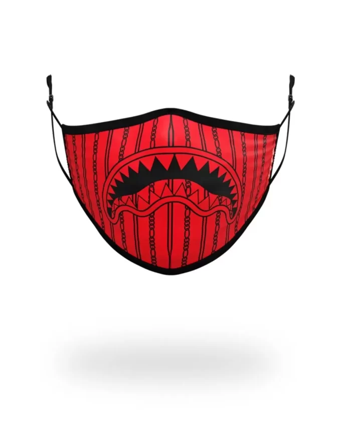 ADULT REVERSE SHARKS IN PARIS (RED) FORM FITTING FACE MASK ADULT REVERSE SHARKS IN PARIS (RED) FORM FITTING FACE MASK
