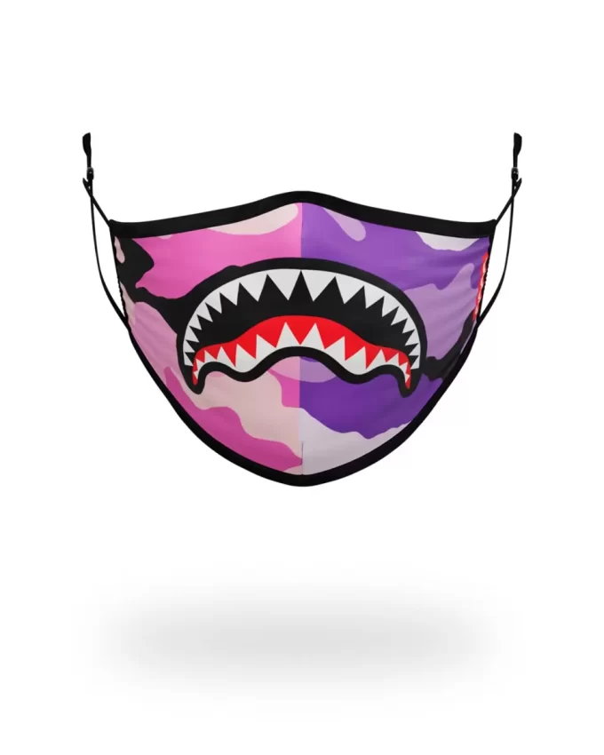 ADULT SPLIT CAMO FORM FITTING FACE MASK ADULT SPLIT CAMO FORM FITTING FACE MASK