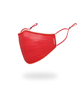 ADULT VERTICAL SHARK (RED) FORM-FITTING FACE MASK