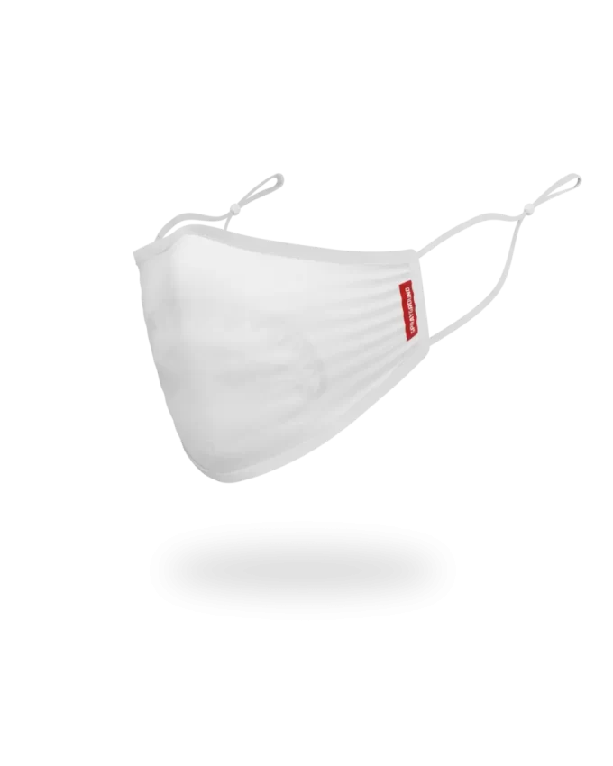 ADULT WHITE ON WHITE SHARK FORM-FITTING FACE MASK ADULT WHITE ON WHITE SHARK FORM-FITTING FACE MASK