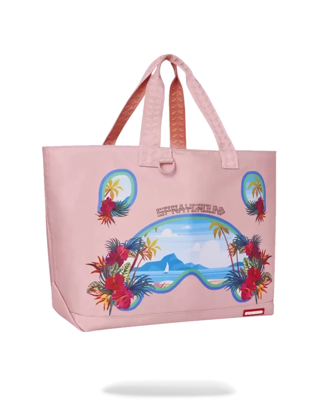 BORA BORA SHARK ISLAND VILLA BEACH TOTE BORA BORA SHARK ISLAND VILLA BEACH TOTE