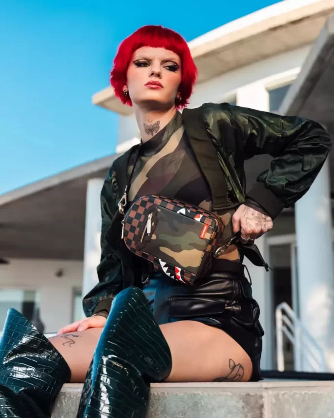 EXTERIOR GOLD ZIP POCKET SHARKS IN PARIS BACKPACK SLING EXTERIOR GOLD ZIP POCKET SHARKS IN PARIS BACKPACK SLING