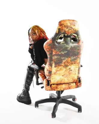 FIRE CAMO GAMING CHAIR – SUPER RARE