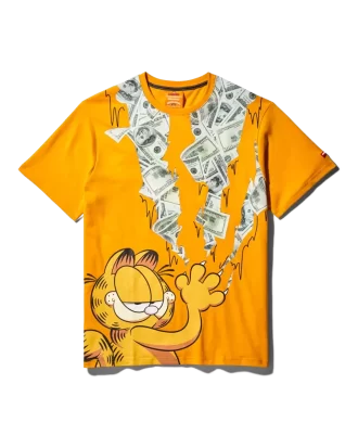 GARFIELD CAT STRATCH GRAPHIC T-SHIRT (ORANGE) GARFIELD CAT STRATCH GRAPHIC T-SHIRT (ORANGE)