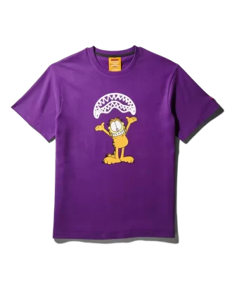 GARFIELD SHARKMOUTH GRAPHIC T-SHIRT (PURPLE)