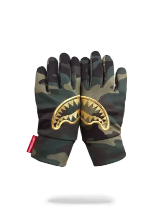 GOLD STENCIL CAMO GLOVES