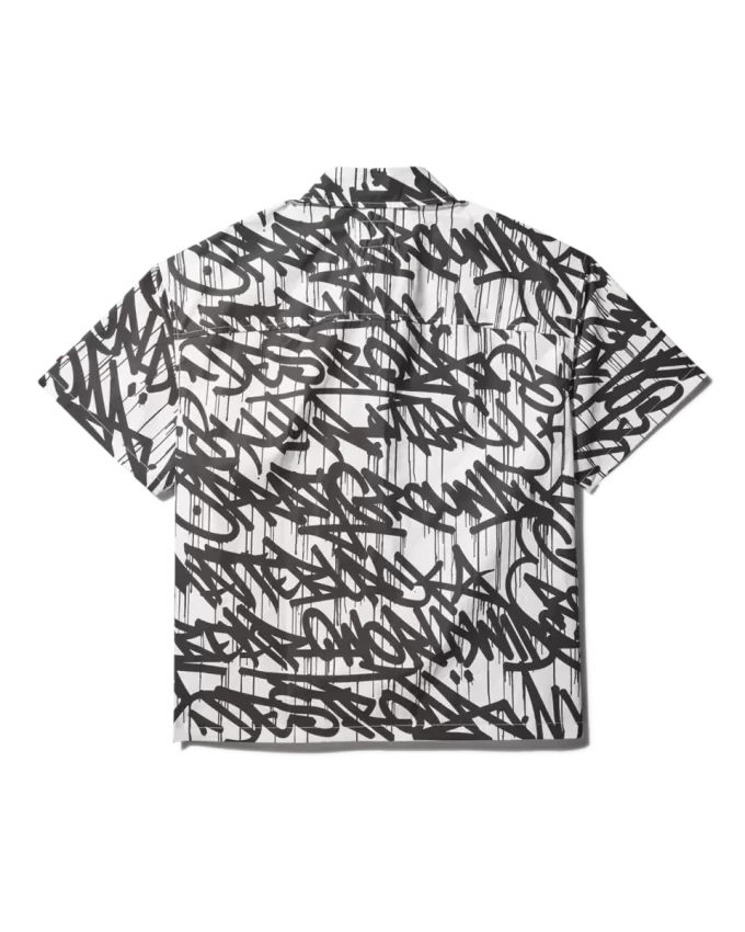 GRAFFITI SHORT SLEEVE BUTTON FRONT SHIRT