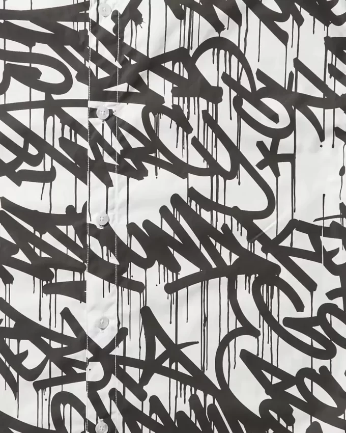 GRAFFITI SHORT SLEEVE BUTTON FRONT SHIRT