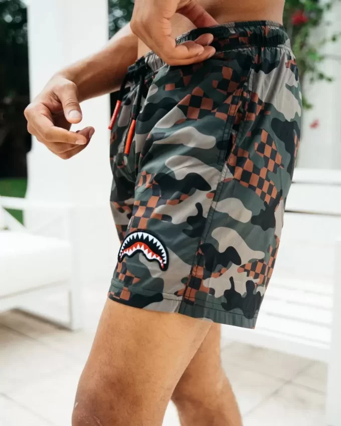 KIDS CAMO CHECKERED SWIM TRUNKS KIDS CAMO CHECKERED SWIM TRUNKS