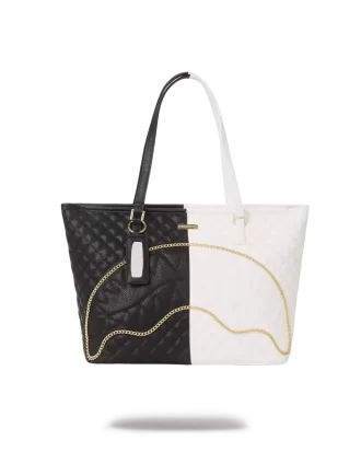 LEVELED UP SPLIT QUILT SHARK TOTE