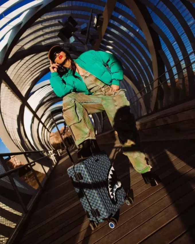 MIDNIGHT MAGIC SHARKS IN PARIS HARD SHELL CARRY-ON LUGGAGE MIDNIGHT MAGIC SHARKS IN PARIS HARD SHELL CARRY-ON LUGGAGE