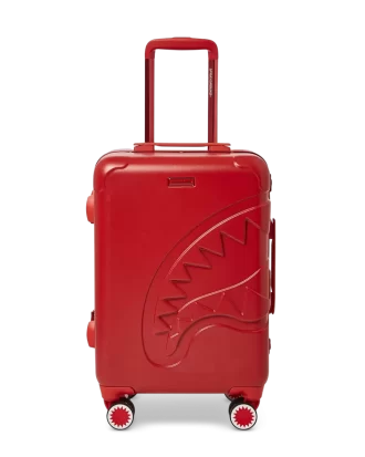 MOLDED SHARKITECTURE RED HARDSHELL CARRY-ON LUGGAGE