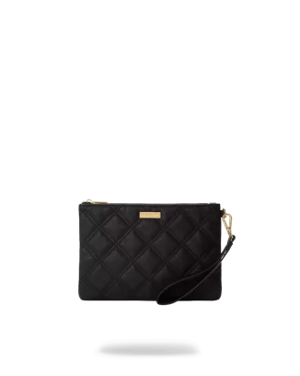 NOIR QUILT GOLD CHAIN SHARK CROSSOVER CLUTCH