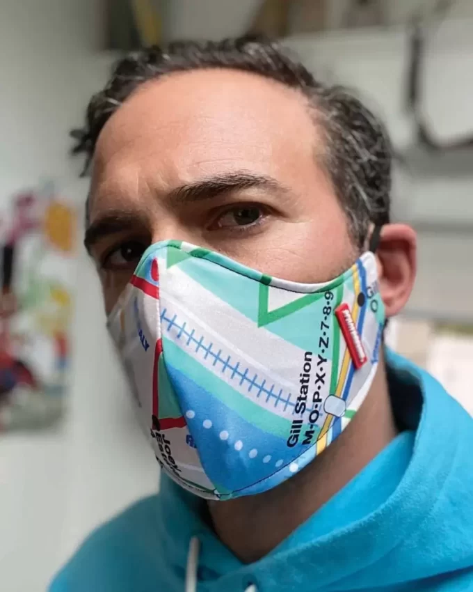 NYC SHARK MAP MASK (FORM-FITTING) NYC SHARK MAP MASK (FORM-FITTING)