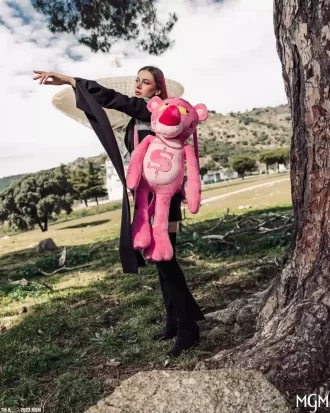 PINK PANTHER UP TO NO GOOD TEDDY BEAR BACKPACK