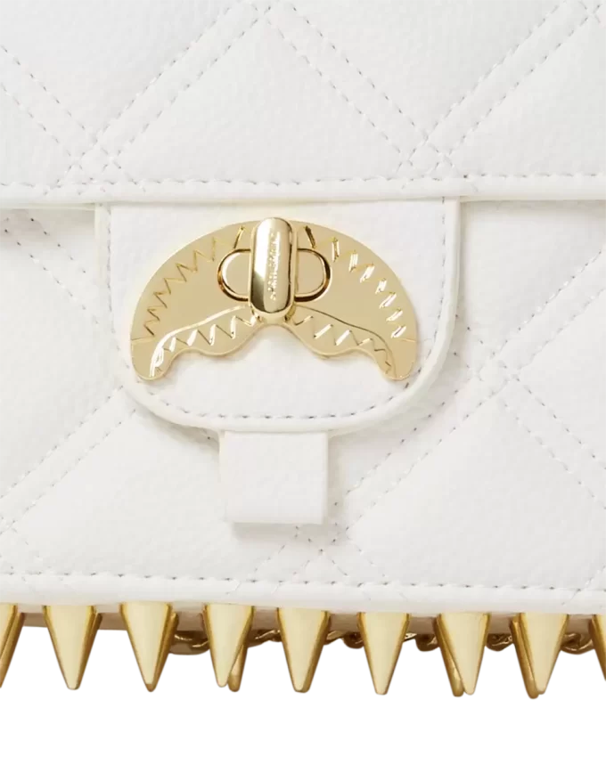 RIVIERA LE BLANC GOLD CHAIN SHARK HANDBAG RIVIERA LE BLANC GOLD CHAIN SHARK HANDBAG