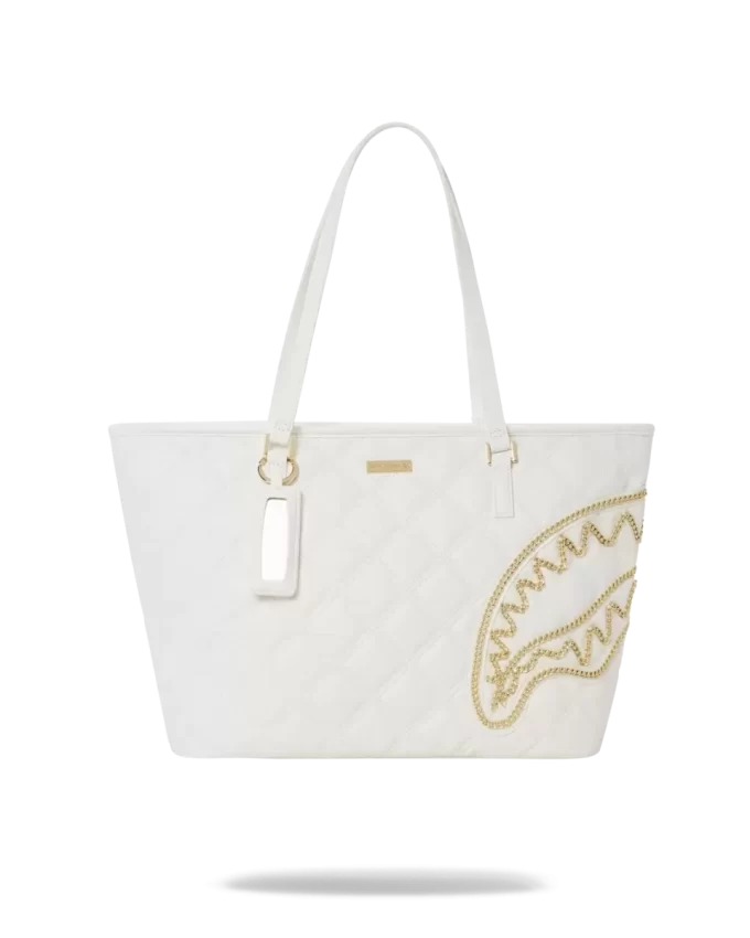 RIVIERA LE BLANC GOLD CHAIN SHARK TOTE RIVIERA LE BLANC GOLD CHAIN SHARK TOTE