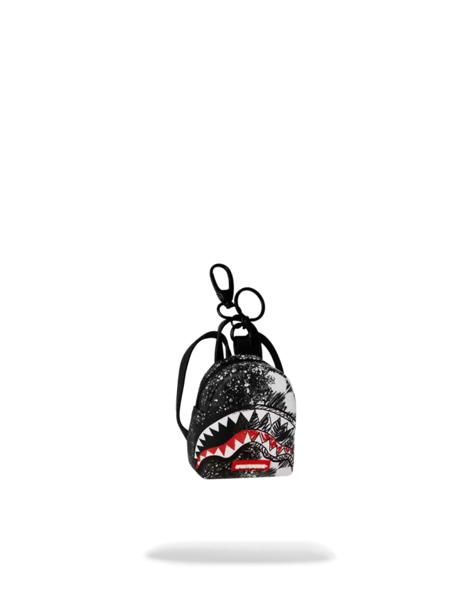 SCRIBBLE DRIBBLE CHECK BACKPACK KEYCHAIN