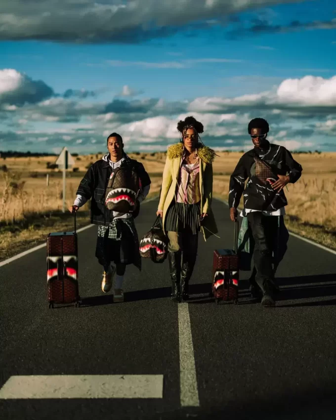 SHARKS IN PARIS BLUR EFFECT CROSSOVER CLUTCH