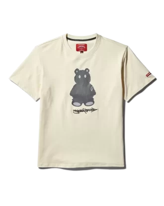 SHORT SLEEVE GRAPHIC MONEY BEAR T-SHIRT (APRICOT)