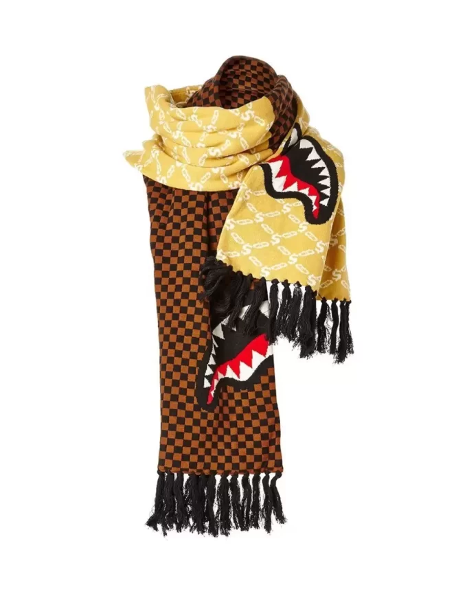 SPLIT CHECKERED SHARK SCARF SPLIT CHECKERED SHARK SCARF