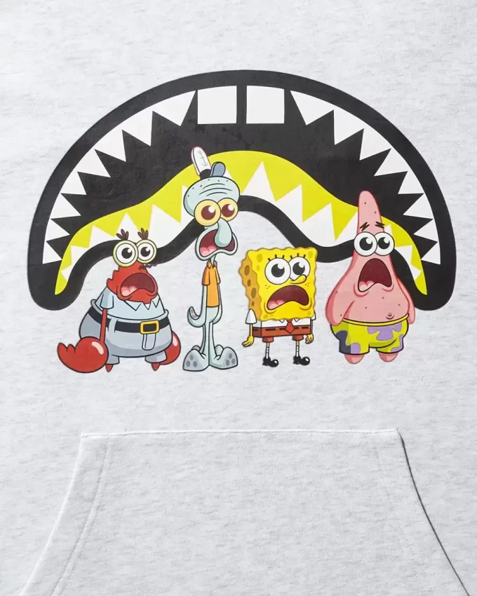 SPONGEBOB CREW SHARK HOODIE (LIGHT GREY) SPONGEBOB CREW SHARK HOODIE (LIGHT GREY)
